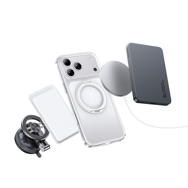 Ốp Lưng Trong Suốt Cho iPhone 18 Series USAMS Crystal Series BH974/BH975 (with Rotating Stand, Anti-Yellowing, Metal Buttons Premium Feel)