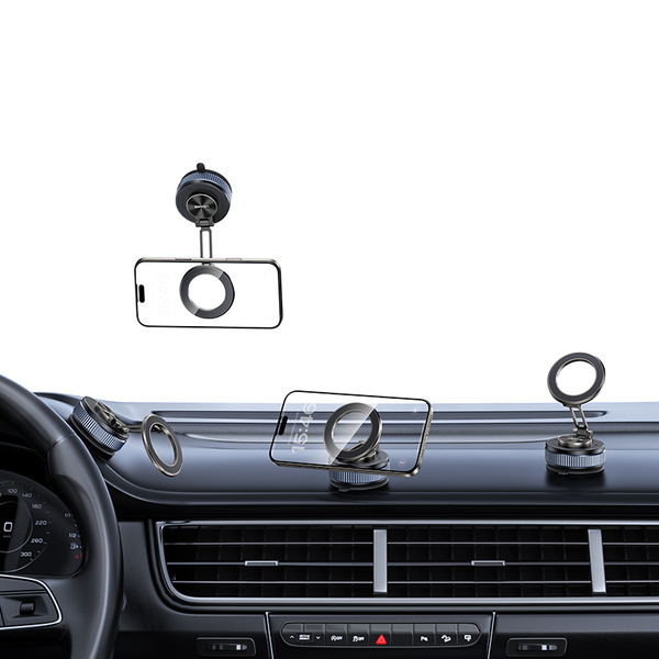 Đế Giữ Điện Thoại Hút Chân Không + Từ Tính Trên Ô Tô USAMS ZJ084 (3-Axis folding, N52 Strong magnetic adsorption, 720° Rotation)