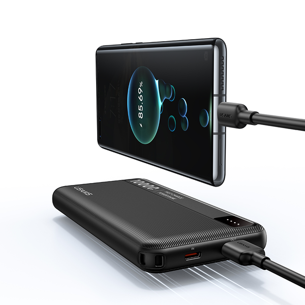 Pin Dự Phòng USAMS CD262 PB89 10000mAh 10W (1*Type-C + 1*USB-A port, LED Display, 3C Certification)