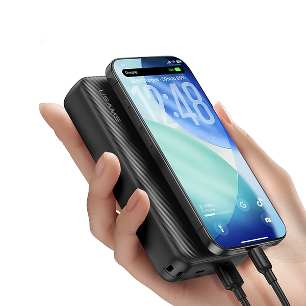 Pin Dự Phòng USAMS CD265 20000mAh 22.5W (1*Type-C + 1*USB-A port, Digital Display, 3C Certification)