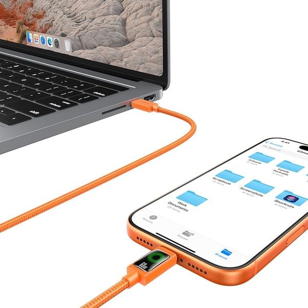 Cáp Sạc Nhanh C to C USAMS SJ773 U92 60W (1.2m, With Light, 480Mbps)