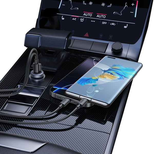 Tẩu Sạc Cho Ô Tô USAMS CC322 30W (1*Type-C + 1*USB-A port, For 12V-24V Car Model)