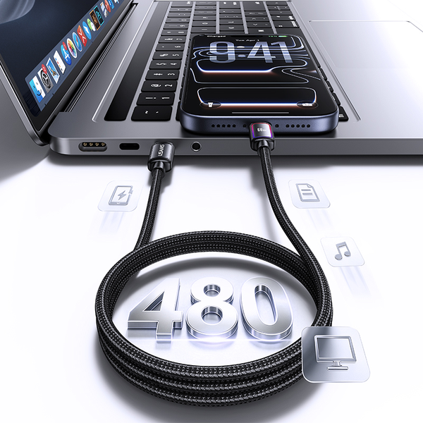 Cáp Sạc Nhanh C to C USAMS SJ815 U110 60W (480Mbps, 1.2m, RGB Lighting)