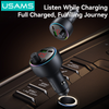 Tẩu Sạc Cho Ô Tô USAMS CC328 30W (1*Type-C + 1*USB-A port, Bluetooth v5.2, RGB Ambient Lighting, 2 Playback Modes​)