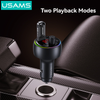 Tẩu Sạc Cho Ô Tô USAMS CC328 30W (1*Type-C + 1*USB-A port, Bluetooth v5.2, RGB Ambient Lighting, 2 Playback Modes​)
