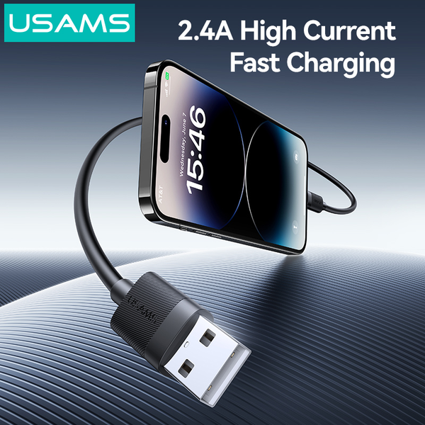 Cáp Sạc Nhanh USB to Lightning USAMS SJ778 U94 2.4A (1m, 480Mbps)