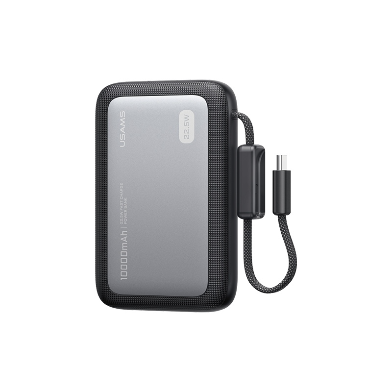 Pin Dự Phòng Bán Thể Rắn Kèm Cáp Type-C USAMS CD284 PB102 10000mAh 22.5W (1*Type-C + 1*USB-A port, Digital Display)