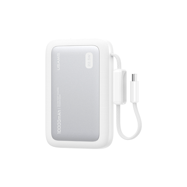 Pin Dự Phòng Kèm Cáp Type-C USAMS CD284 PB102 10000mAh 22.5W (Semi-Solid Battery Core, 1*Type-C + 1*USB-A port, Digital Display)