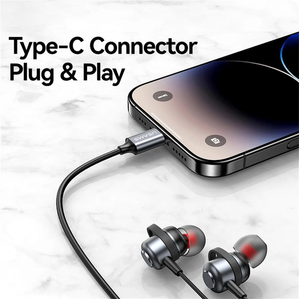 Tai Nghe Có Dây Type-C USAMS SJ758 EP-48 (1.2m, 3D Surround Sound Immersion, HD Mic Clear Calls)