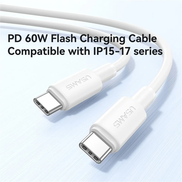 Cáp Sạc Nhanh C to C USAMS SJ763 U90 60W (1m, 480Mbps)