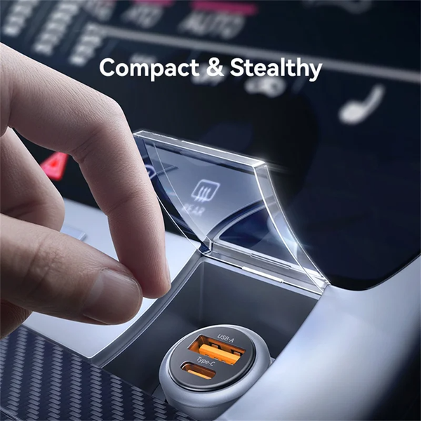 Tẩu Sạc Cho Ô Tô USAMS CC322 30W (1*Type-C + 1*USB-A port, For 12V-24V Car Model)