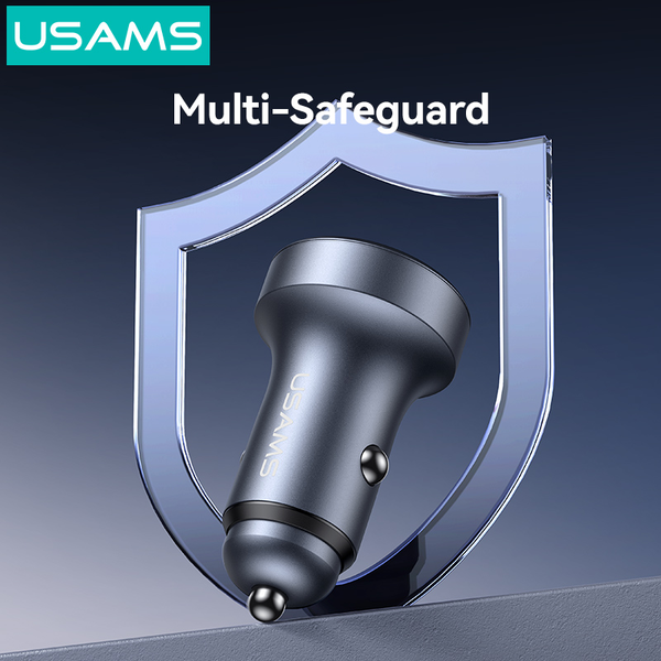 Tẩu Sạc Cho Ô Tô USAMS CC327 45W (1*Type-C + 1*USB-A Ports, Digital Display)