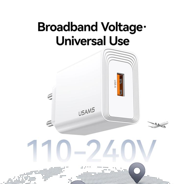 Củ Sạc Nhanh USAMS CC326 T69 2.1A (1*USB-A port, 5V/2.1A)