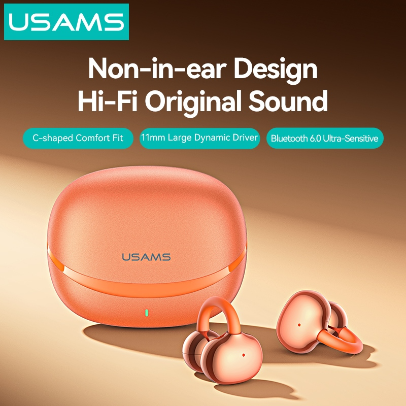 Tai Nghe Kẹp Tai Bluetooth TWS USAMS Echo R03 (Bluetooth v6.0, 4H, 11mm Large Dynamic Driver)