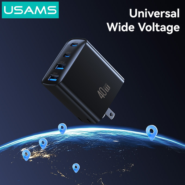 Củ Sạc Nhanh USAMS CC331/CC330 40W (2*Type-C + 2*USB-A port)