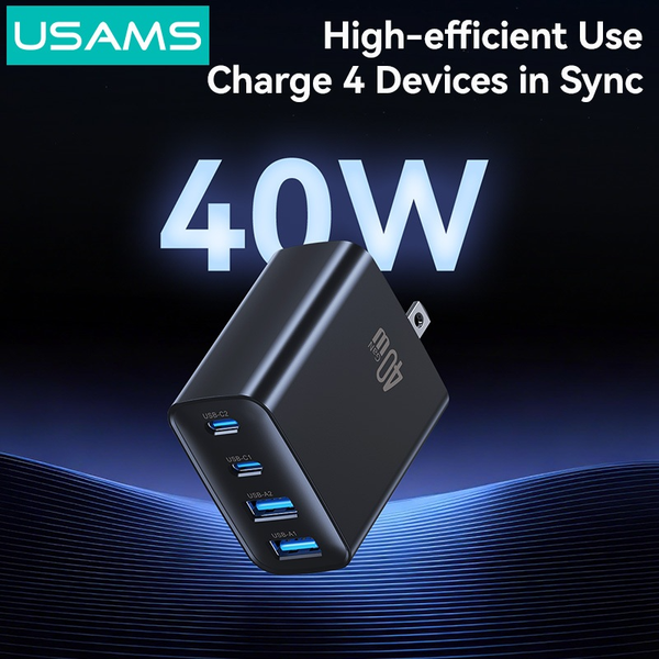 Củ Sạc Nhanh USAMS CC331/CC330 40W (2*Type-C + 2*USB-A port)