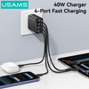 Củ Sạc Nhanh USAMS CC331/CC330 40W (2*Type-C + 2*USB-A port)