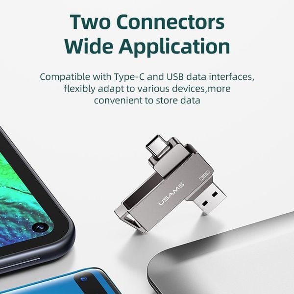 USB Lưu Trữ Di Động Tốc Độ Cao USB+TypeC USAMS ZB199 32GB (USB3.0 / 5Gbps)