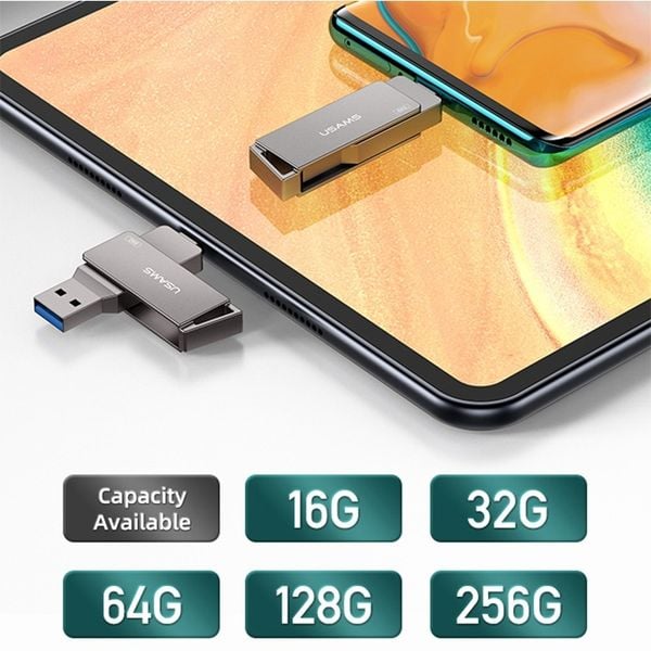 USB Lưu Trữ Di Động Tốc Độ Cao USB+TypeC USAMS ZB199 32GB (USB3.0 / 5Gbps)