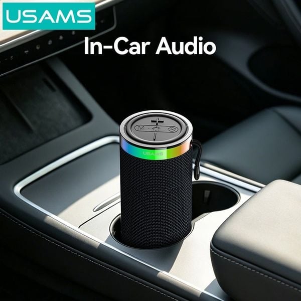 Loa Di Động Không Dây USAMS YX018 10W (Bluetooth v5.4, 4H, 1500mAh, RGB Ambient Lighting 360°, Omni-directional Sound, With BT, TF Card & USB playback, TWS)
