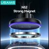 Giá Đỡ Điện Thoại Ô Tô Kiêm Sạc Không Dây USAMS CD277 (Air Vent Version, 15W Wireless Charging, 360° Adjustable, Ice Blue Ambient Lighting, Strong Magnetism)
