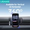 Giá Đỡ Điện Thoại Ô Tô Kiêm Sạc Không Dây USAMS CD277 (Air Vent Version, 15W Wireless Charging, 360° Adjustable, Ice Blue Ambient Lighting, Strong Magnetism)