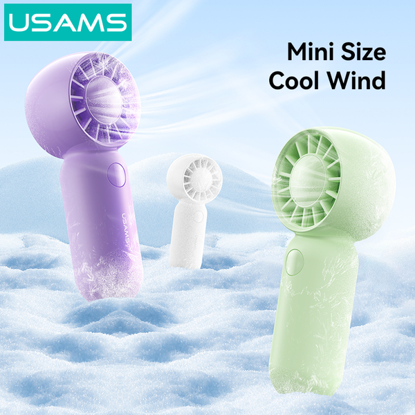 Quạt Mini Cầm Tay USAMS ZB354 3W (500mAh, 3 Speed Settings, 10400RPM, 2H)