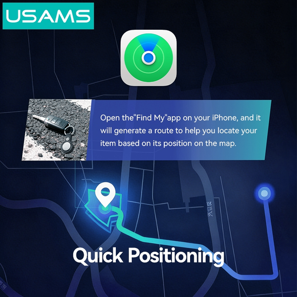Tag Định Vị Thông Minh USAMS ZB357 (Bluetooth v5.3, Work with Apple Find My, 12-15m​)
