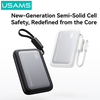 Pin Dự Phòng Kèm Cáp Type-C USAMS CD284 PB102 10000mAh 22.5W (Semi-Solid Battery Core, 1*Type-C + 1*USB-A port, Digital Display)