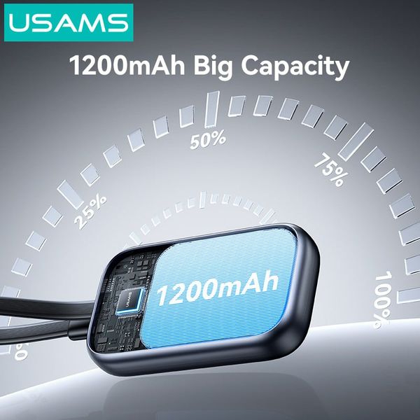 Đế Sạc Không Dây Dự Phòng Cho Watch USAMS CD245 1200mAh 2.5W (with Built-in Type-C cable)