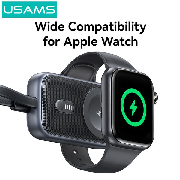 Đế Sạc Không Dây Dự Phòng Cho Watch USAMS CD245 1200mAh 2.5W (with Built-in Type-C cable)