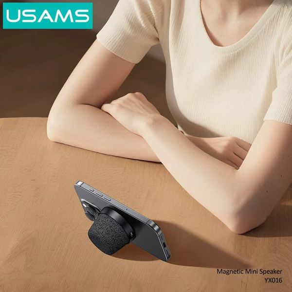 Loa Di Động Từ Tính Mini TWS Bluetooth USAMS YX016 5W (Bluetooth v5.4, 3H, 700mAh, 360° surround sound)