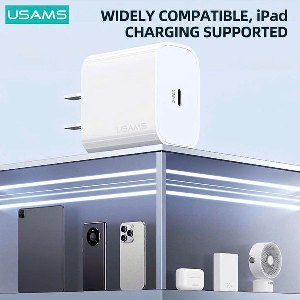 Bộ Sạc Nhanh Kèm Cáp C to C 60W USAMS ZX01 20W (1*Type-C port)