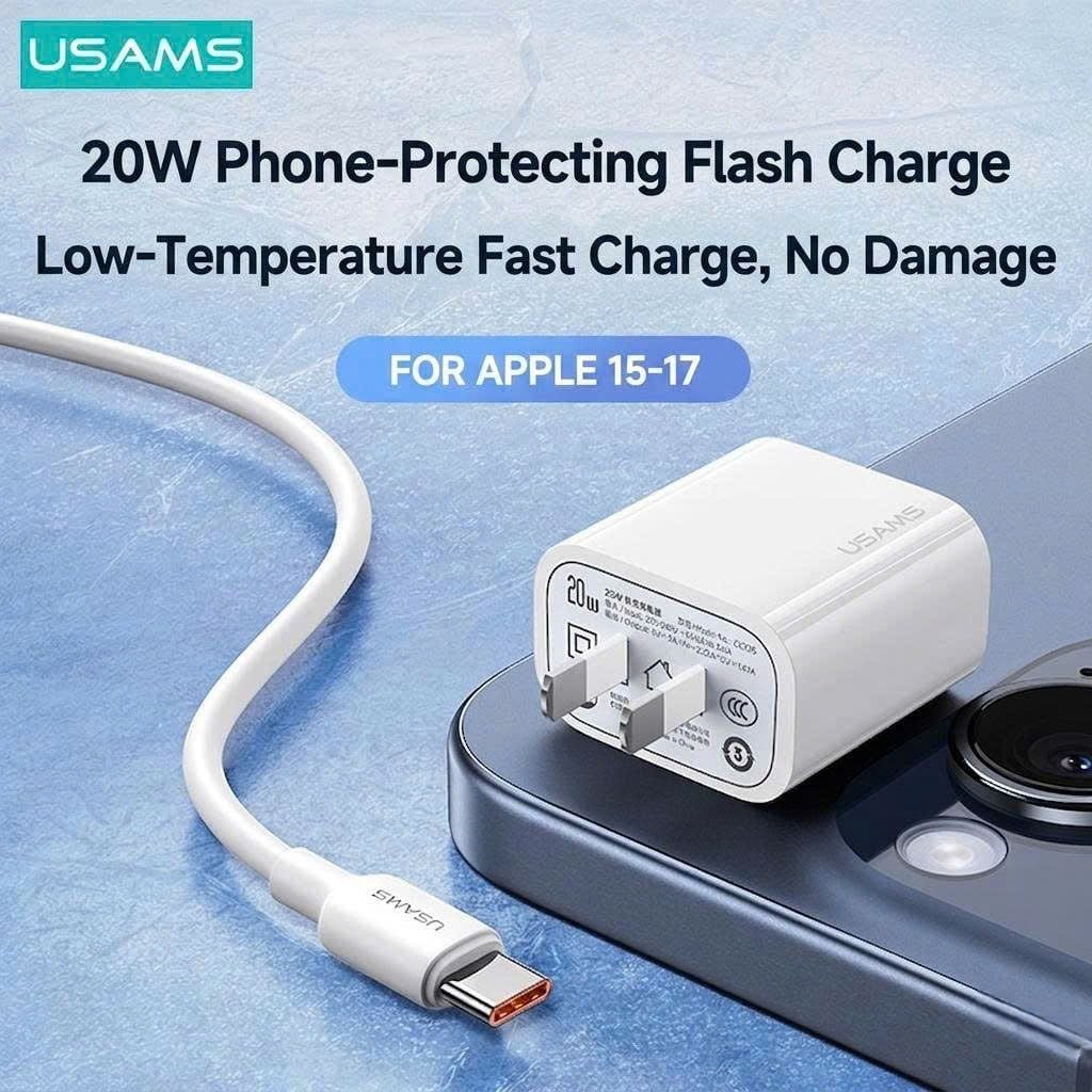 Bộ Sạc Nhanh Kèm Cáp C to C 60W USAMS ZX01 20W (1*Type-C port)