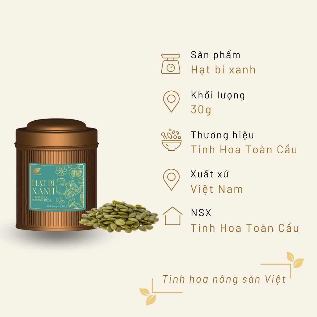 Hạt Bí Xanh 30g Hộp Thiếc