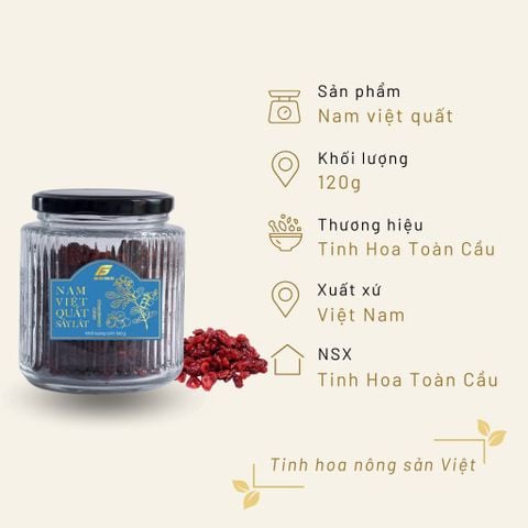 Nam Việt Quất 120g Hũ Thủy Tinh
