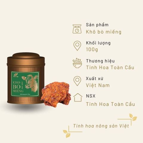 Khô Bò Miếng 12-g Hộp Thiếc