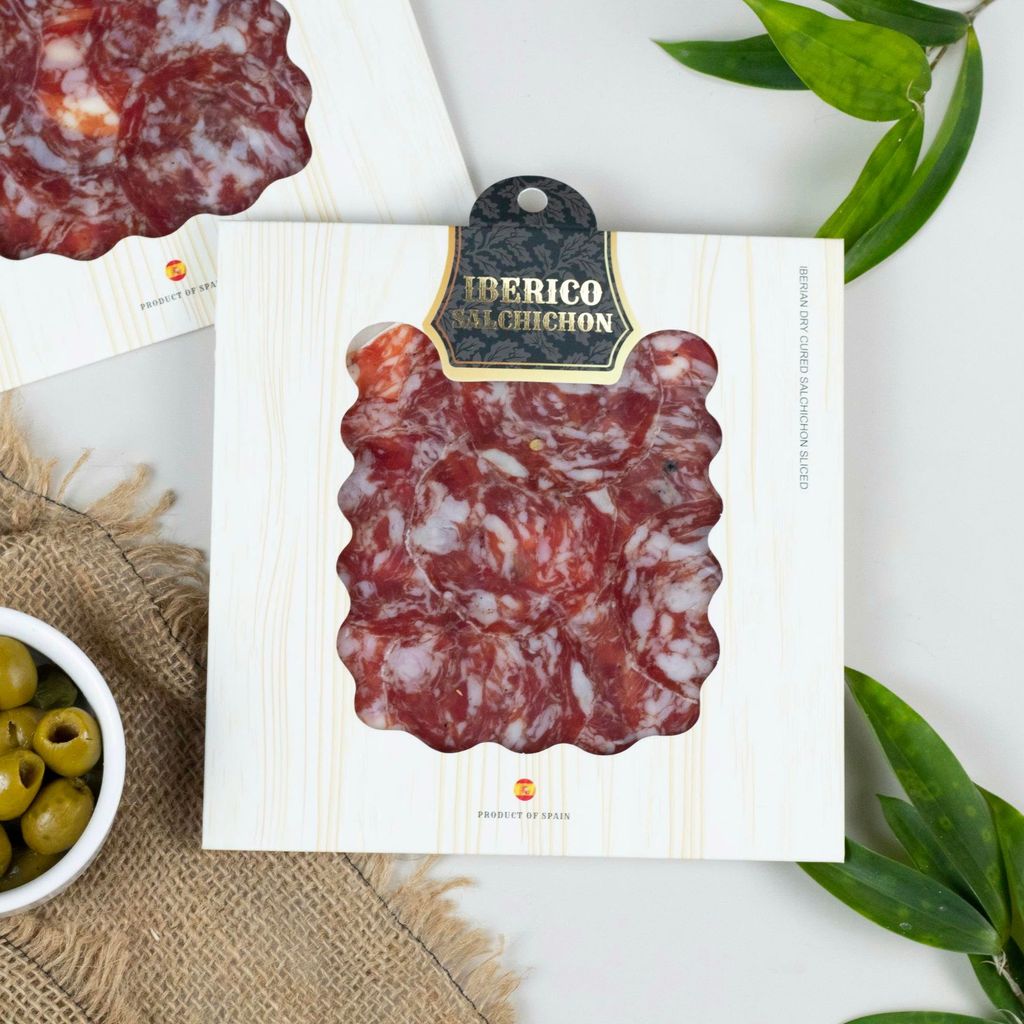 Xúc xích Muối Salami Iberico Cebo Salchichon Gói Cắt Lát 50g Montesano