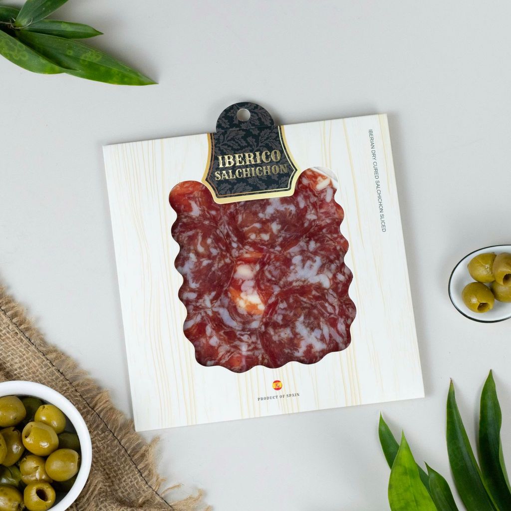Xúc xích Muối Salami Iberico Cebo Salchichon Gói Cắt Lát 50g Montesano