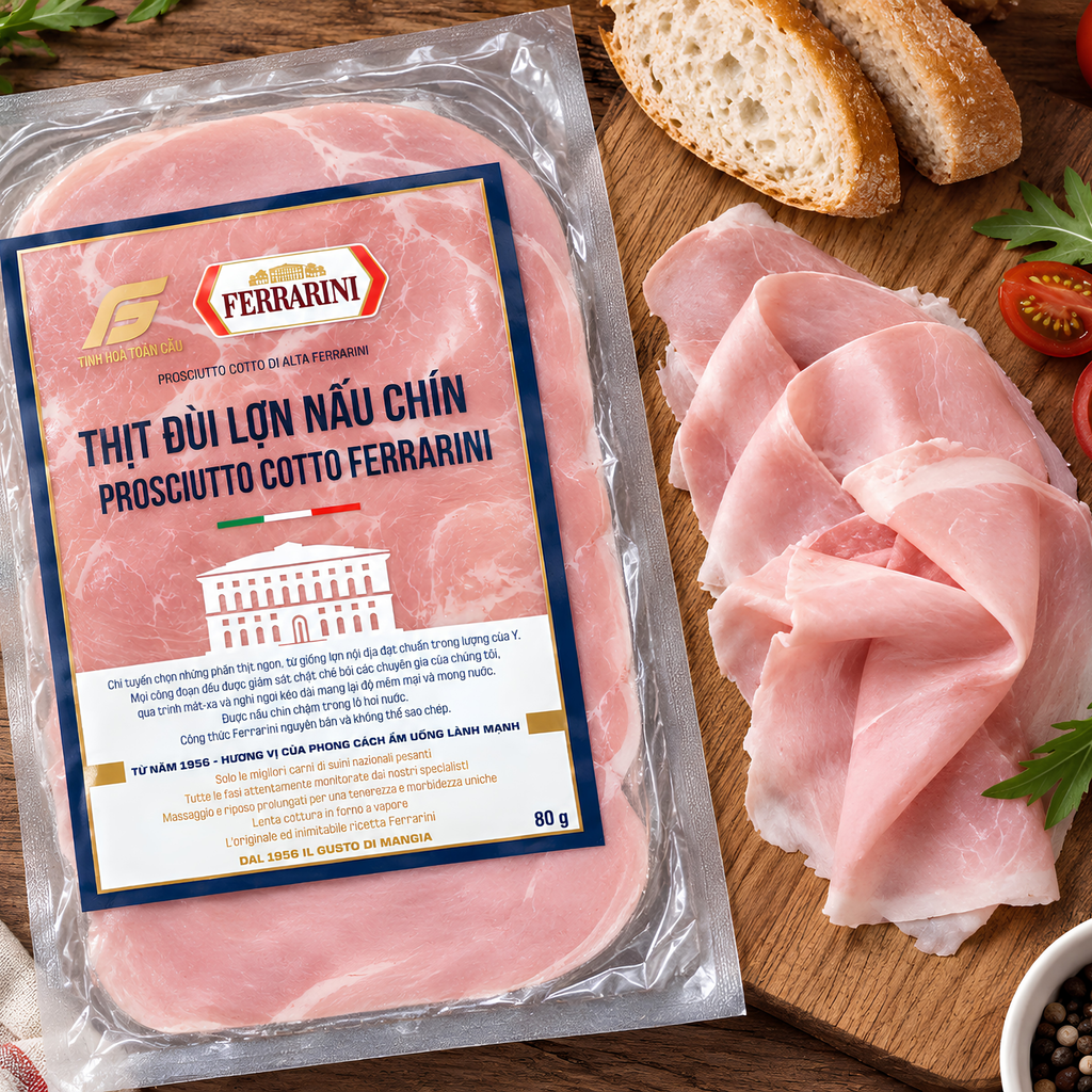 Đùi heo nấu chín IL Nazionale Ferrarini 80g