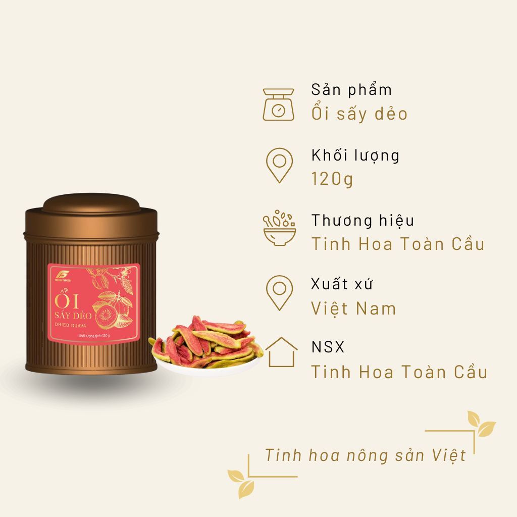 Ổi Sấy Dẻo 120g Hộp Thiếc