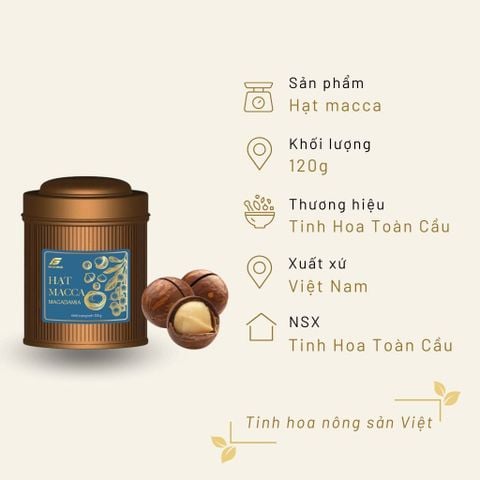 Hạt Macca 120g Hộp Thiếc