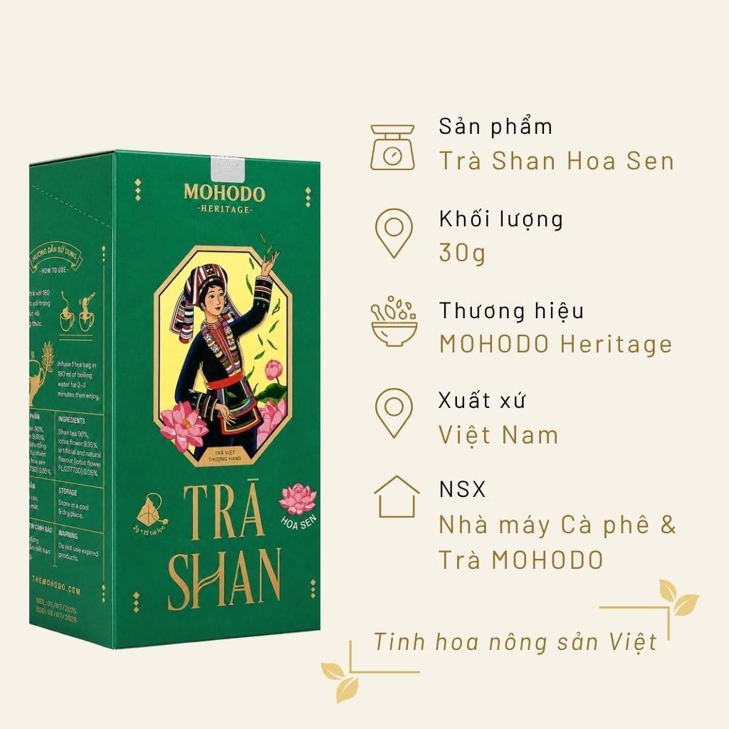 Trà Shan Hoa Sen 30g - Hương sen dịu nhẹ, trọn vị trà Shan Tây Bắc