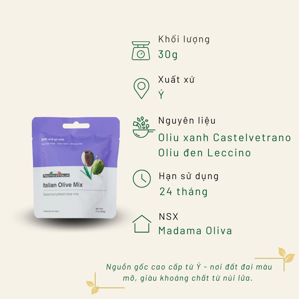 Oliu Tách Hạt Hỗn Hợp Madama Oliva 30g Doypack Dạng Túi