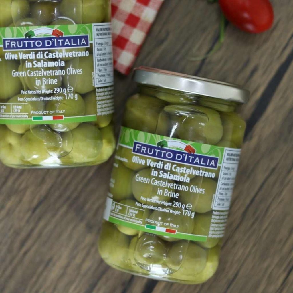 Oliu Xanh Castelvetrano Có Hạt Frutto d'Italia Madama Oliva 170g