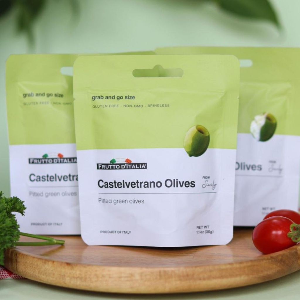 Oliu Xanh Tách Hạt Castelvetrano Madama Oliva 30g Doypack Dạng Túi