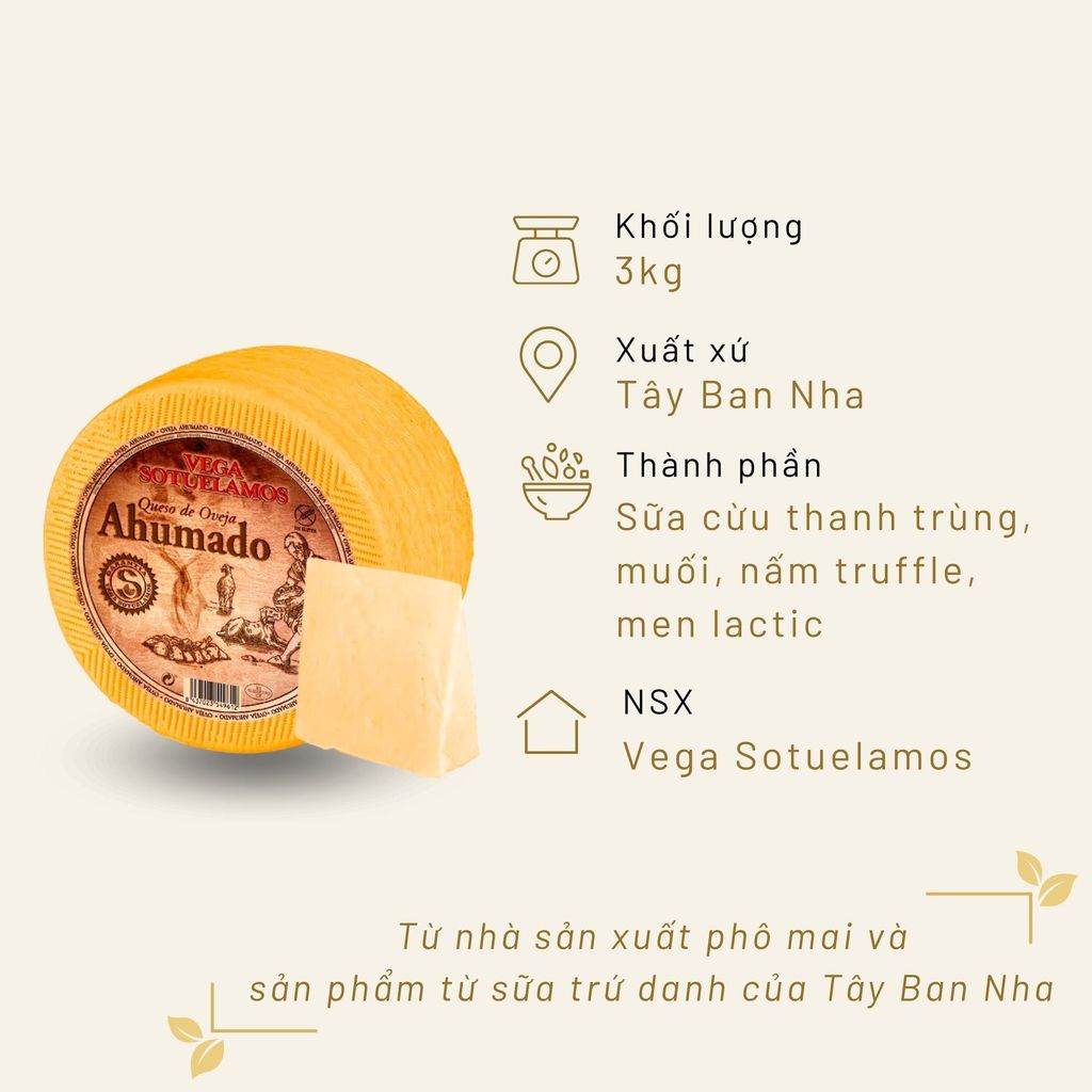 Phô mai Vega Sữa Cừu Xông Khói Nguyên Khối