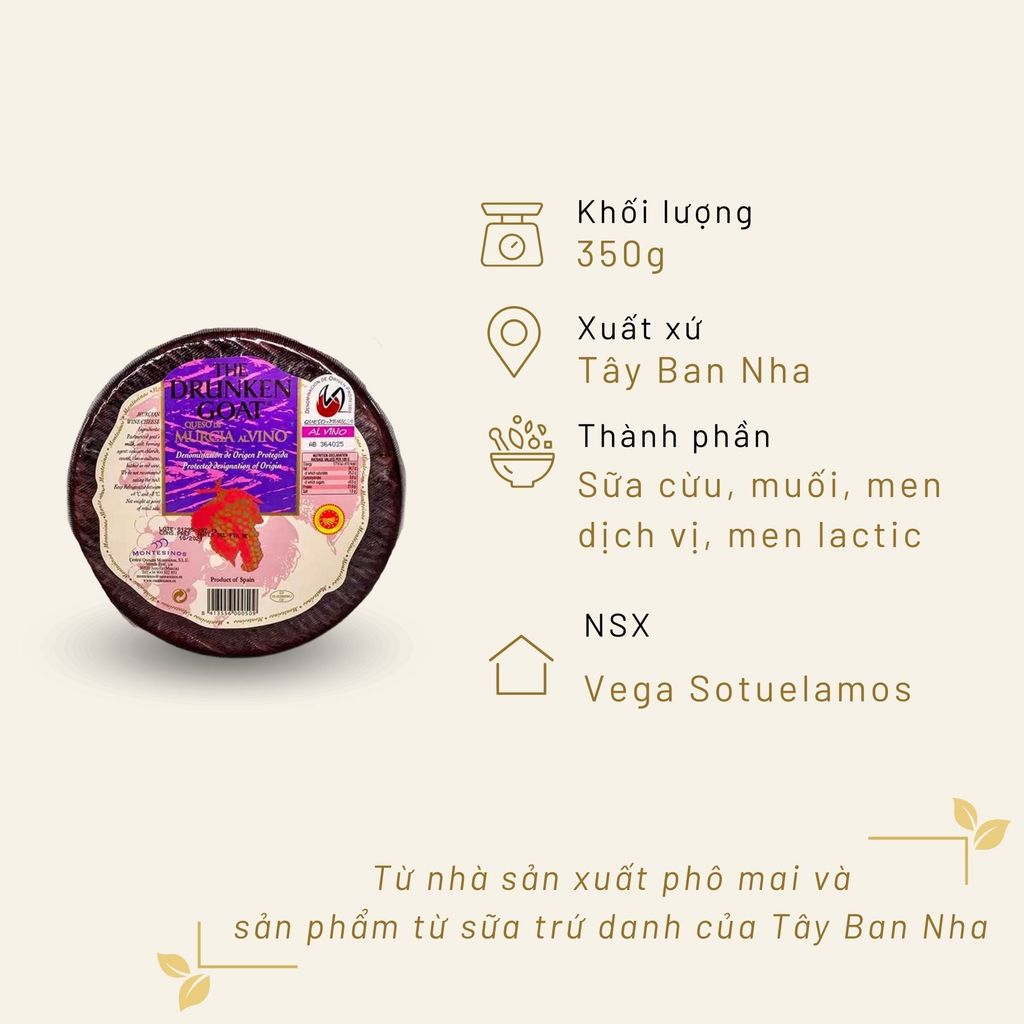 Phô Mai Sữa Dê Murican Rượu Vang 350g