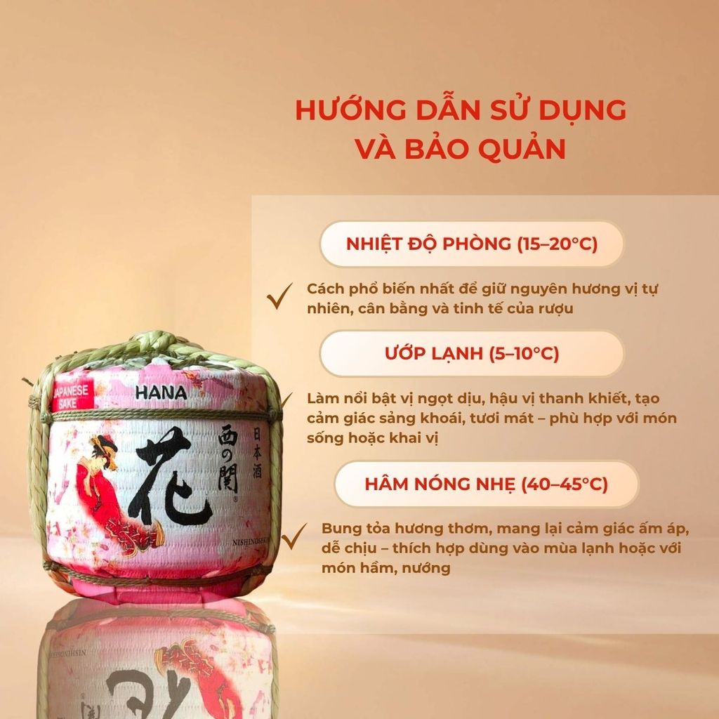 Rượu Sake Nishinoseki Hana Barrel 70 Futsushu 1800ml 15%
