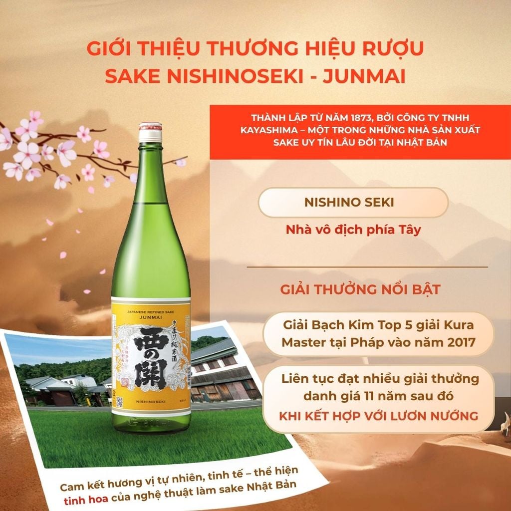 Rượu Sake Nishinoseki Junmai 60 Junmaishu 720ml 15%